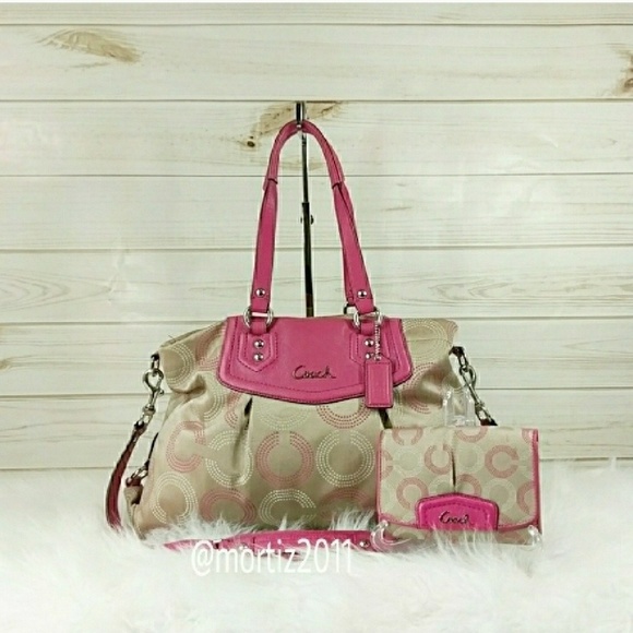 Coach Handbags - Coach Ashley Dotted Op Art Carryall and Wallet Set